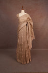 Dark Cream Semi Tussar Saree