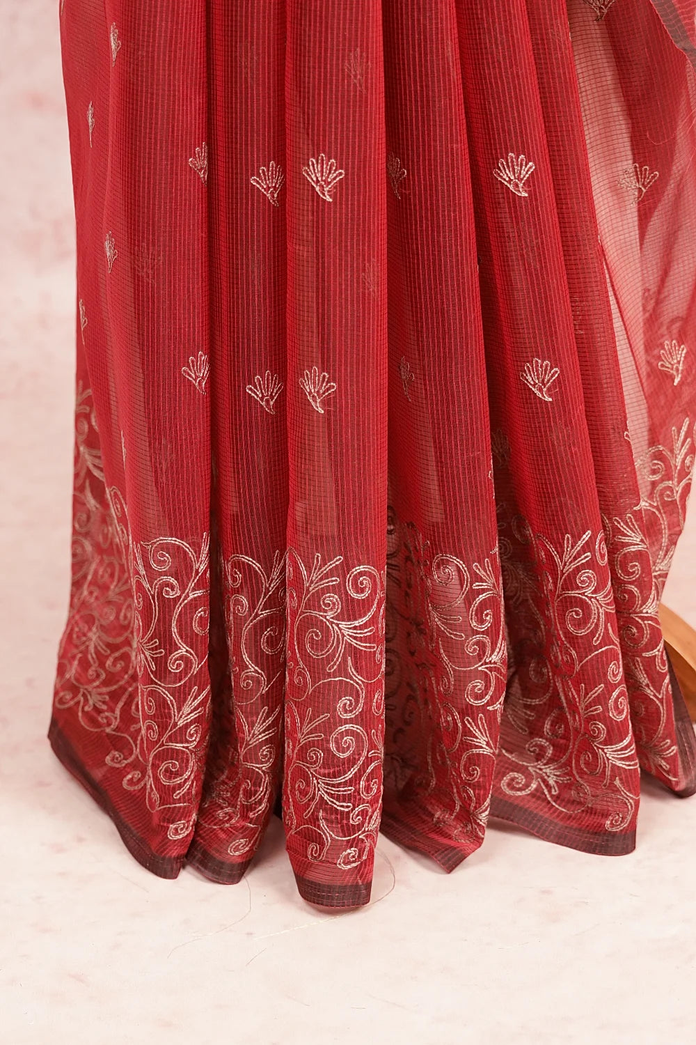 Reddish Maroon Kota Saree