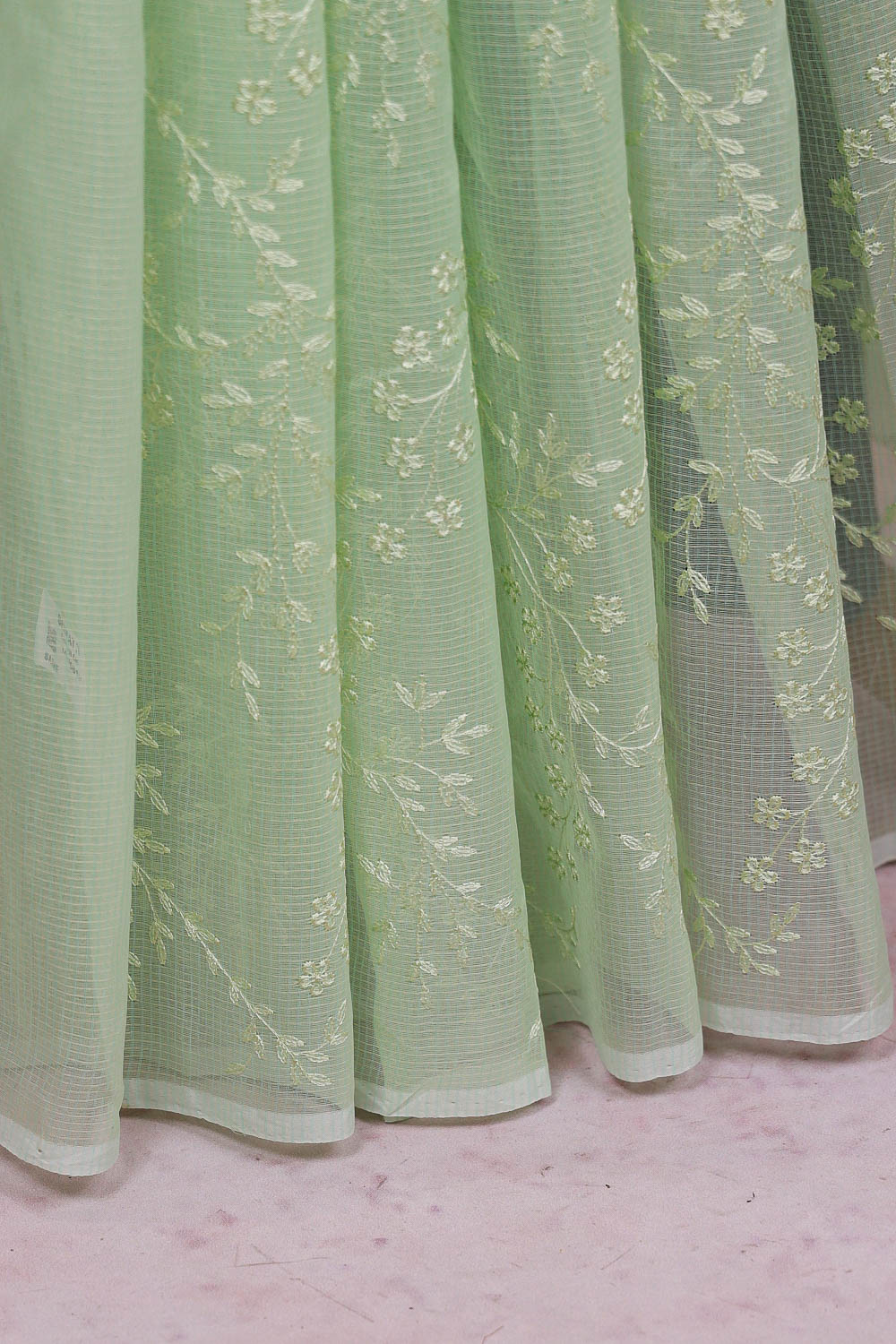 Pista Green Net Kota Saree