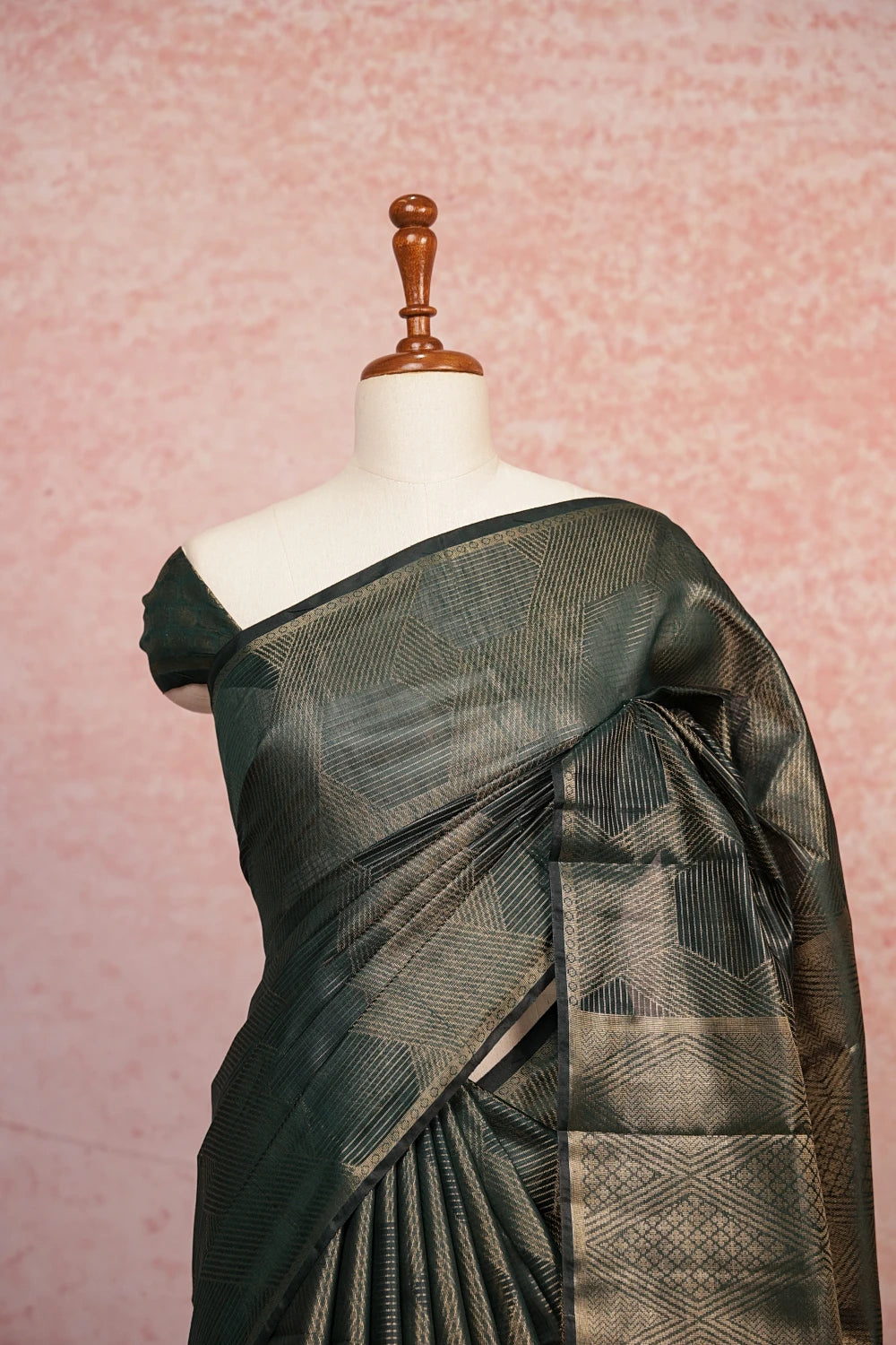 Bottle Green Art Silk Saree