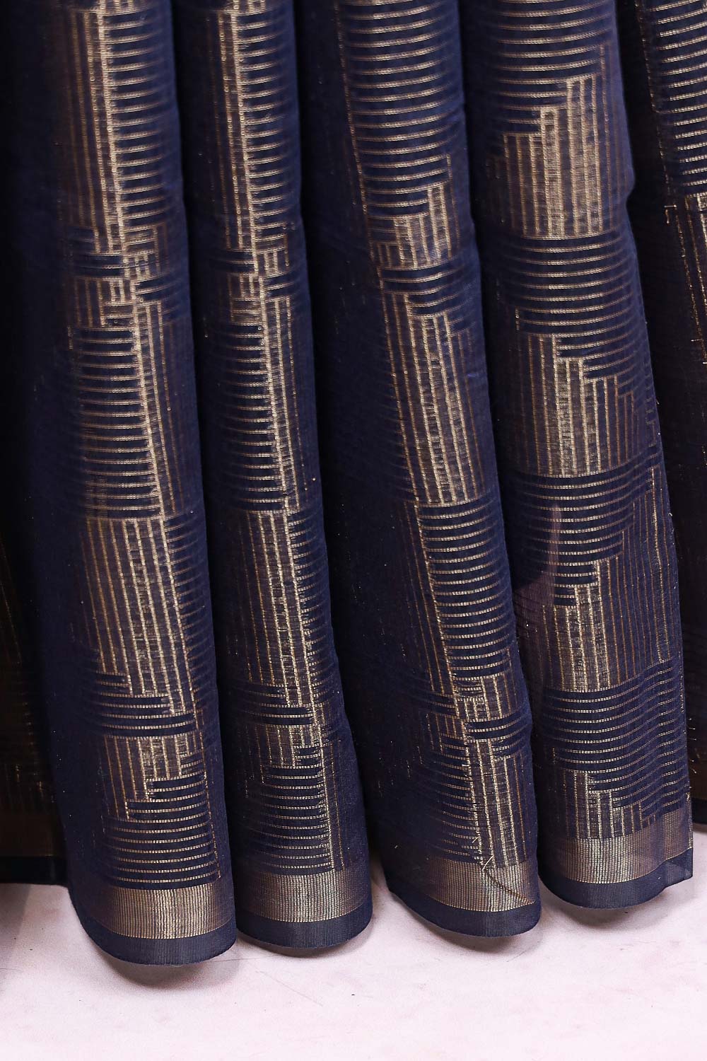 Navy Blue Semi Tussar Saree