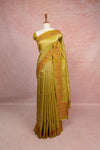 Parrot Green Banarasi Silk  Saree