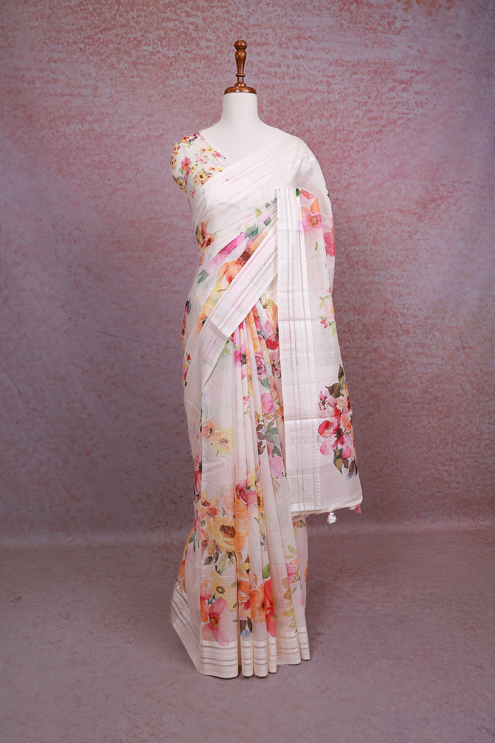White Kota Saree