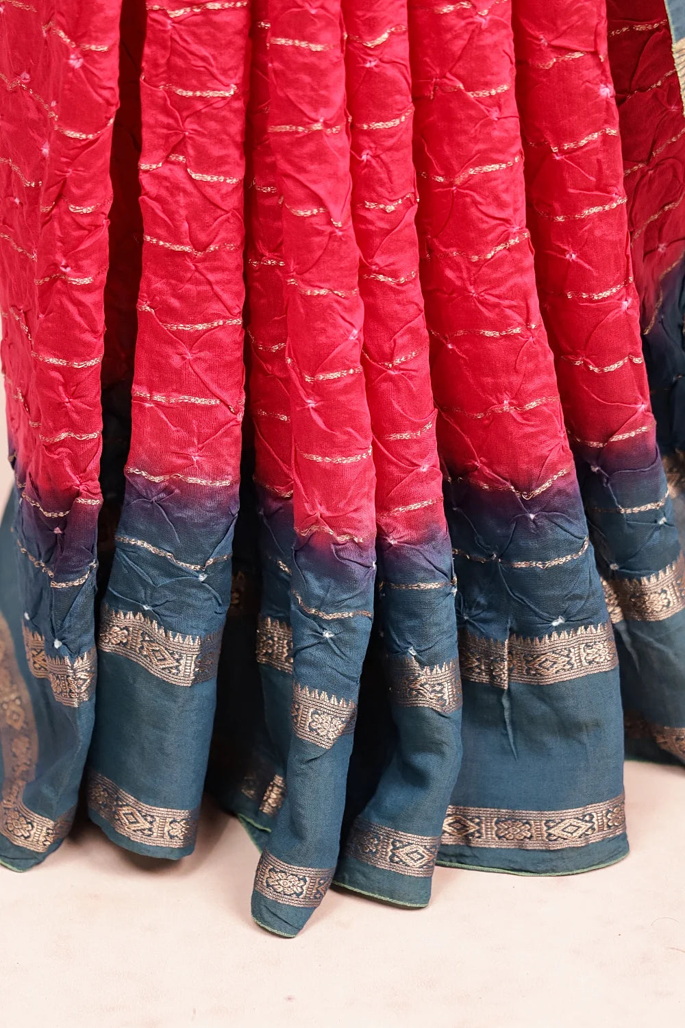 Rani Pink Bandhani Saree