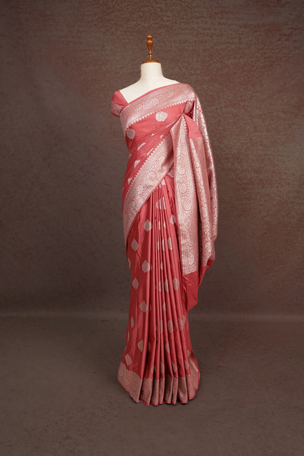Onion Pink Silk Saree