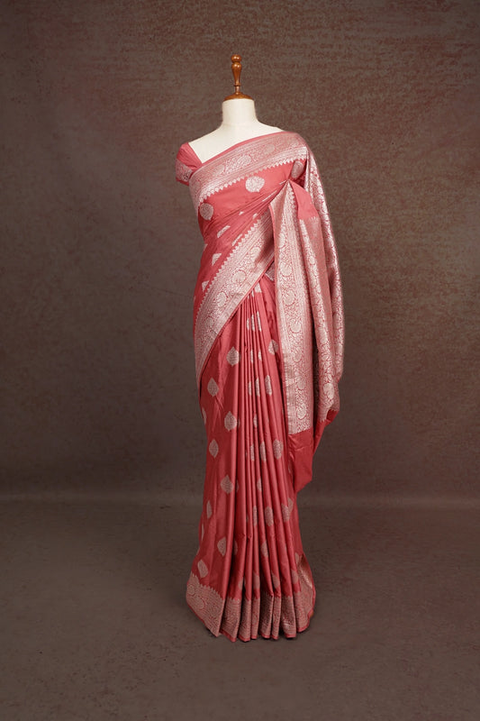 Onion Pink Silk Saree