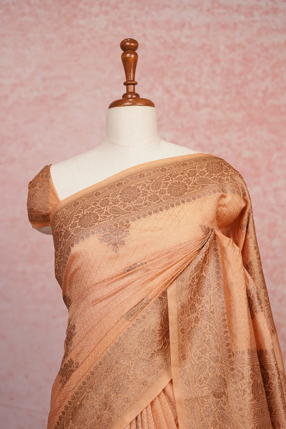 Light Orange Silk Saree
