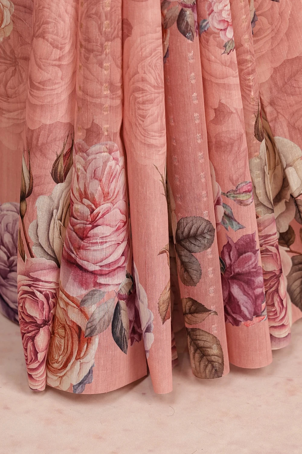 Onion Pink Semi Linen Saree