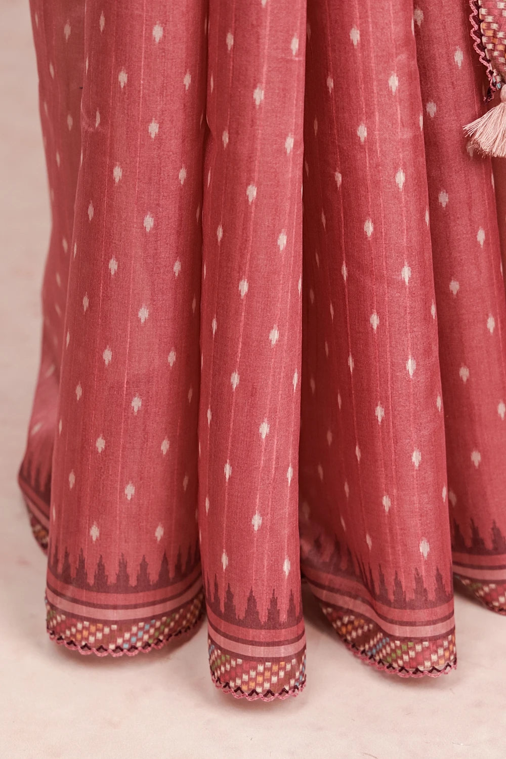Onion Pink Organza Tussar Saree