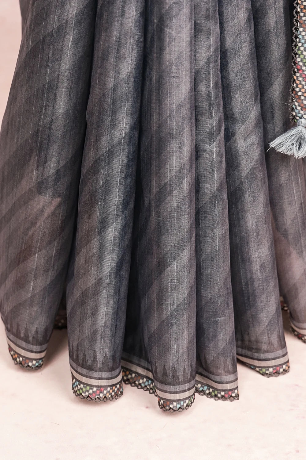 Grey Organza Tussar Saree