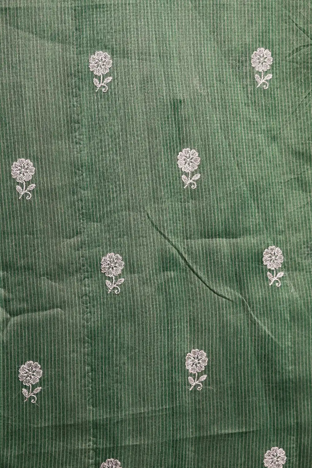 Bottle Green Net Kota Saree