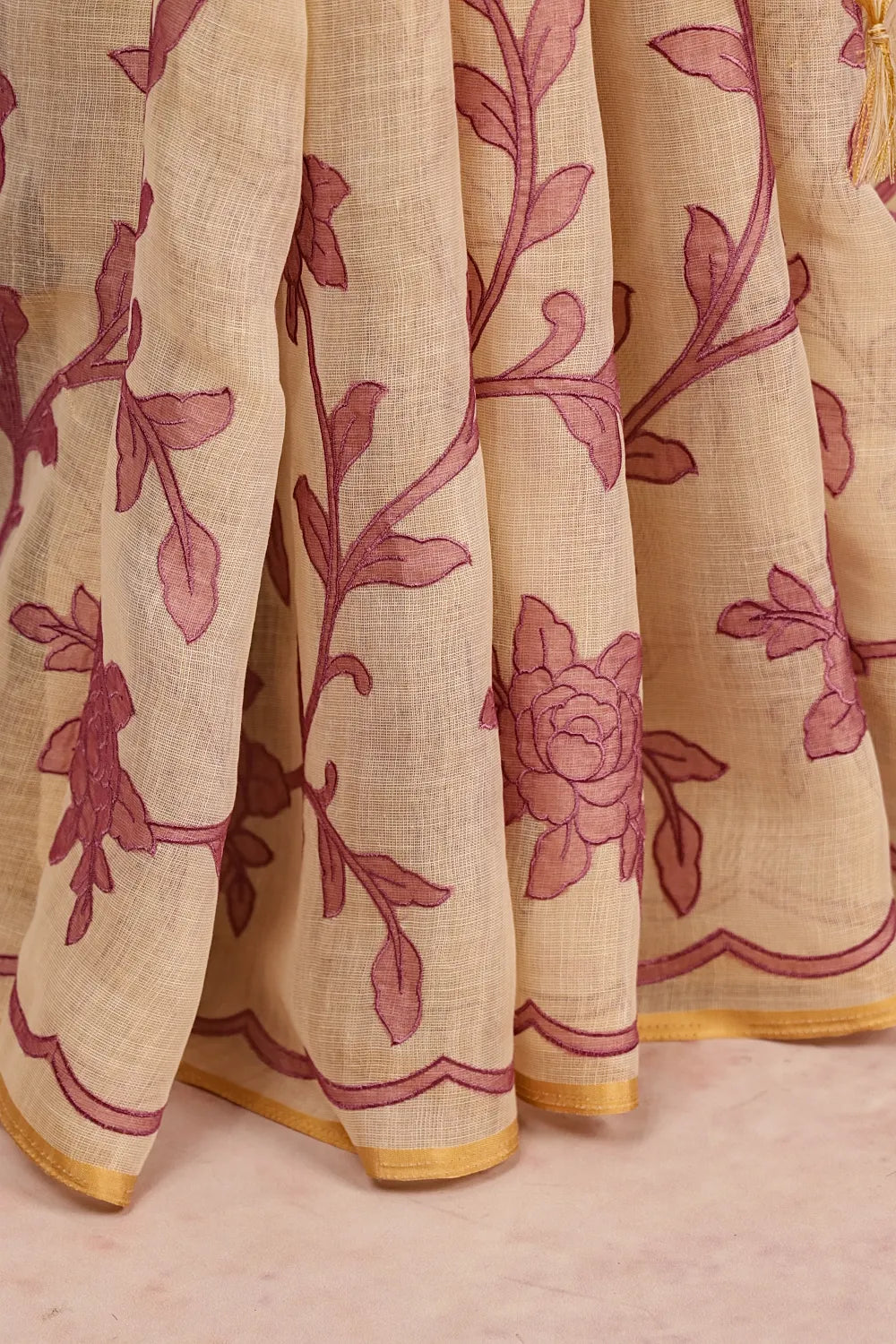 Golden Linen Tissue Saree