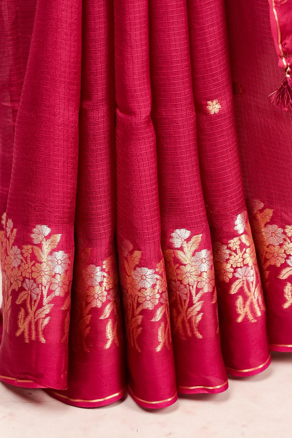 Grape Wine Silky Kota Saree