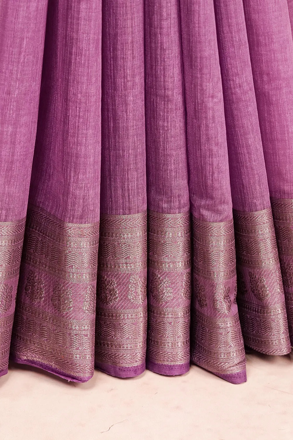 Dark Lavender Linen Silk Saree