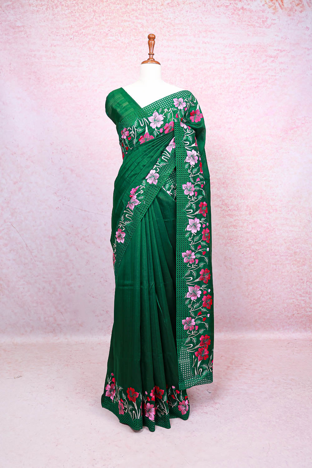 Green Semi Tussar Saree - Seematti
