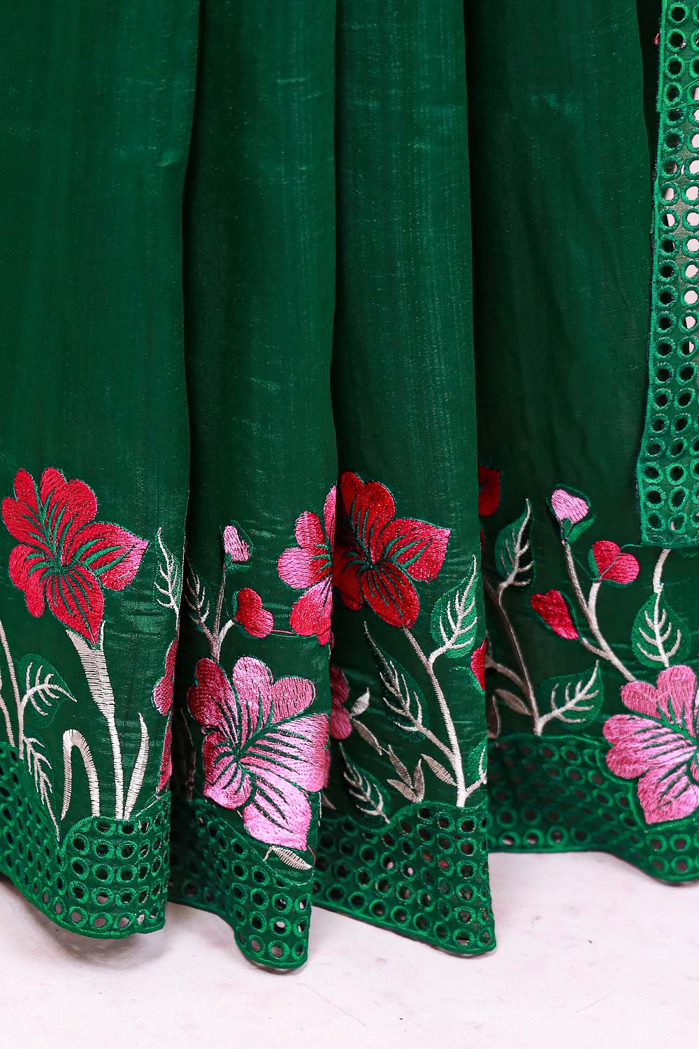 Green Semi Tussar Saree - Seematti