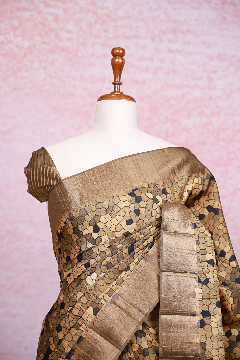 Olive Green Semi Tussar Saree - Seematti