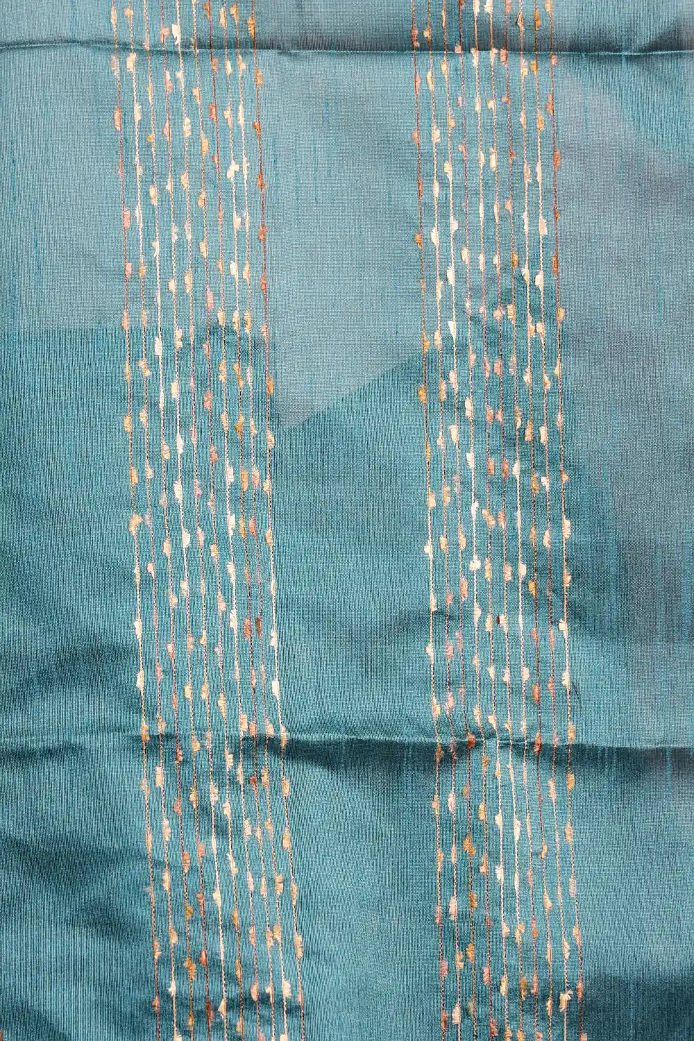Peacock Blue Semi Jute Silk Saree