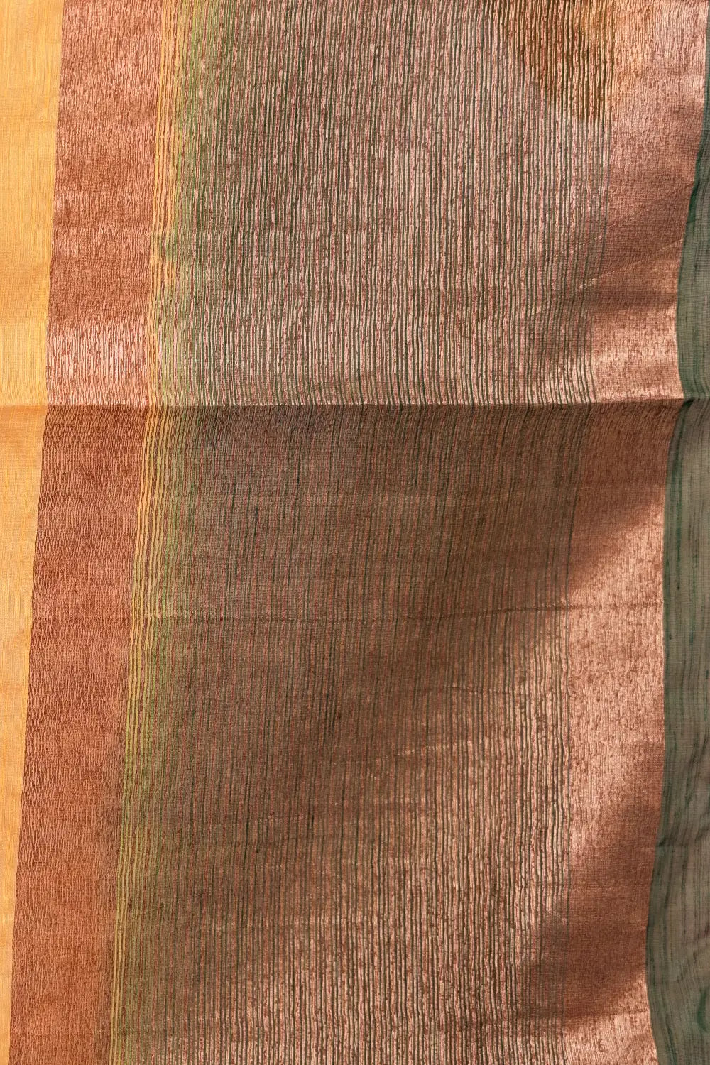 Yellow Semi Linen Saree