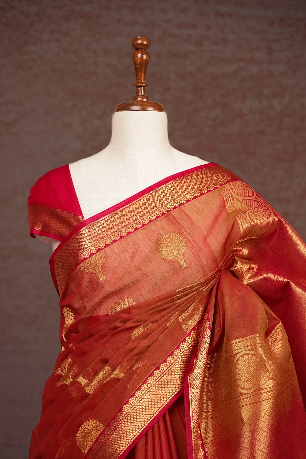 Mustard Yellow And Rani Pink Cotton Silk Saree