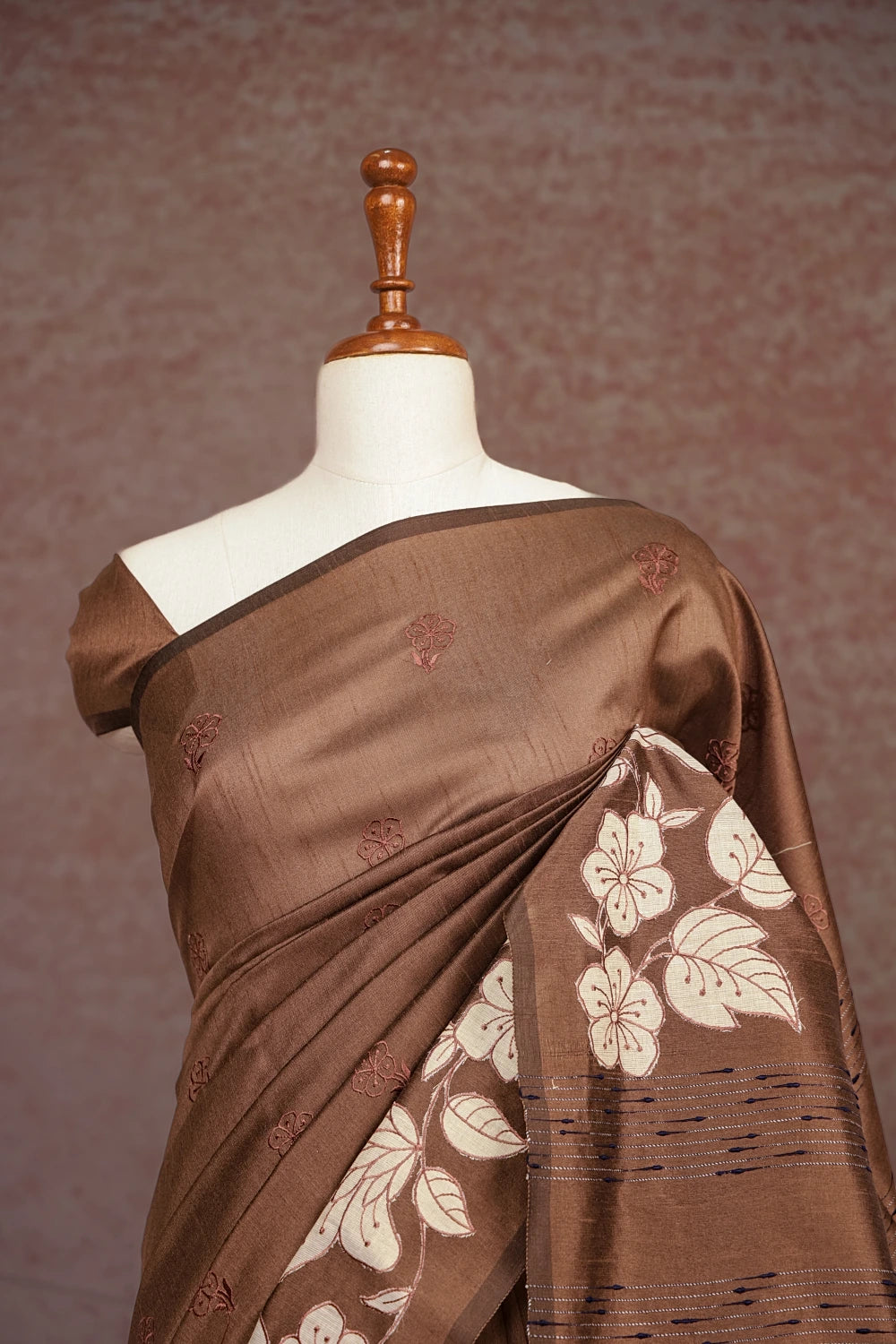 Coffee Brown Semi Jute Silk Saree