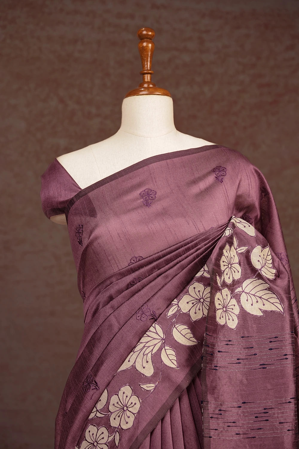 Dark Lavender Semi Jute Silk Saree