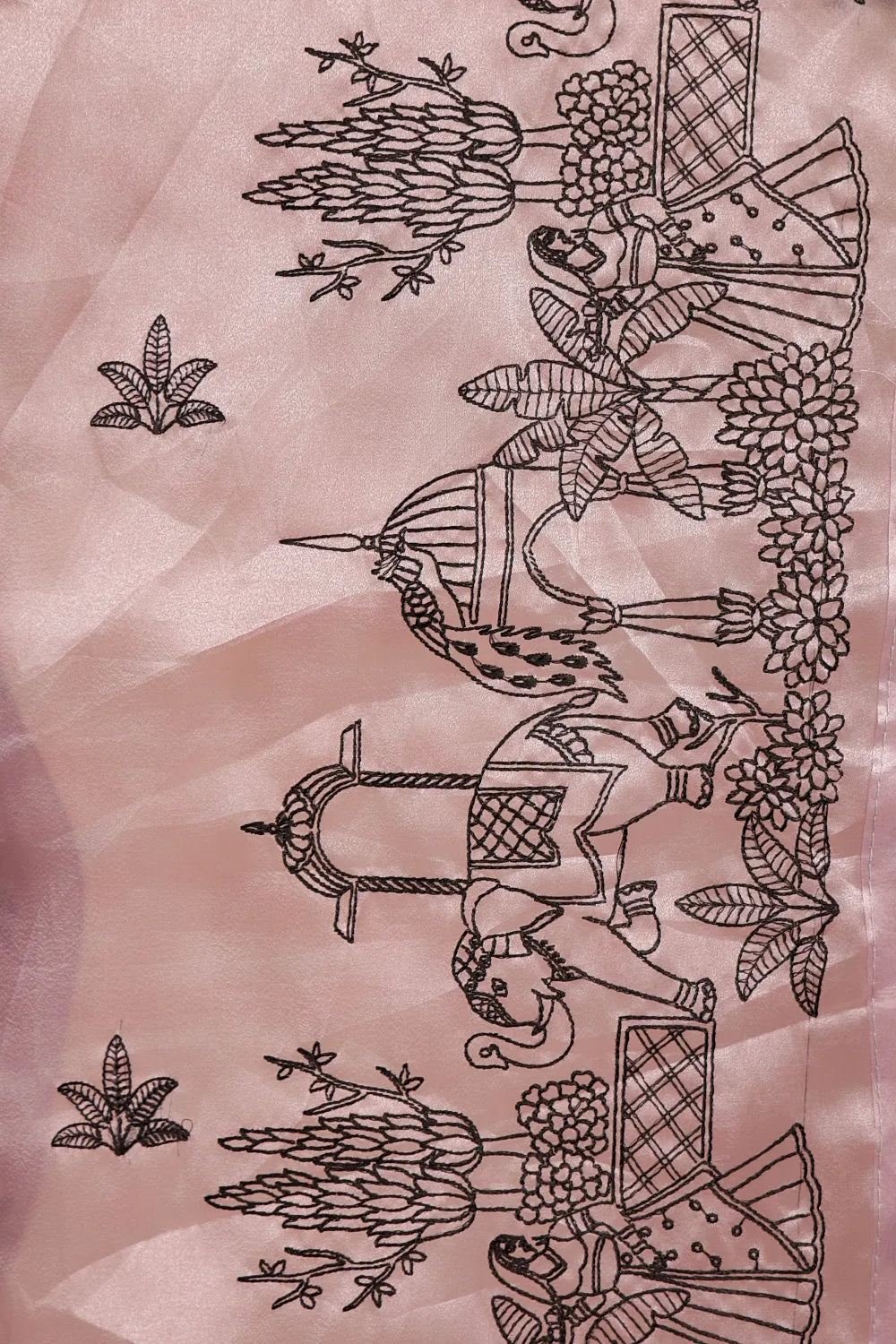 Grey Glass Organza Saree