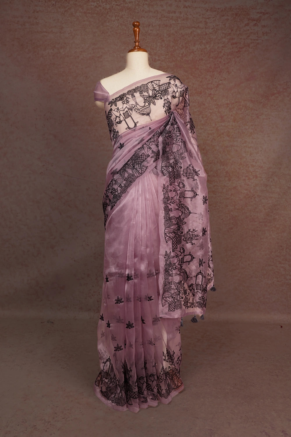 Grey Glass Organza Saree