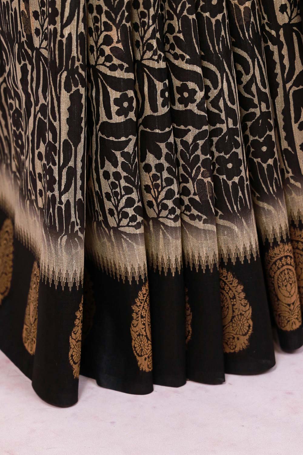 Cream Semi Tussar Saree