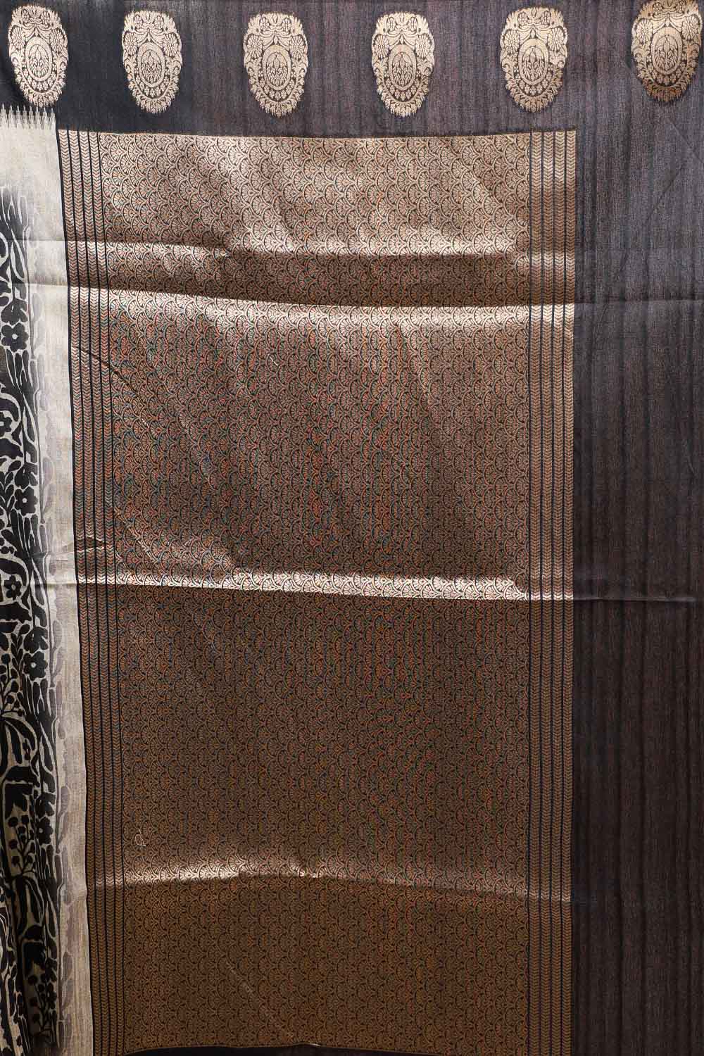 Cream Semi Tussar Saree