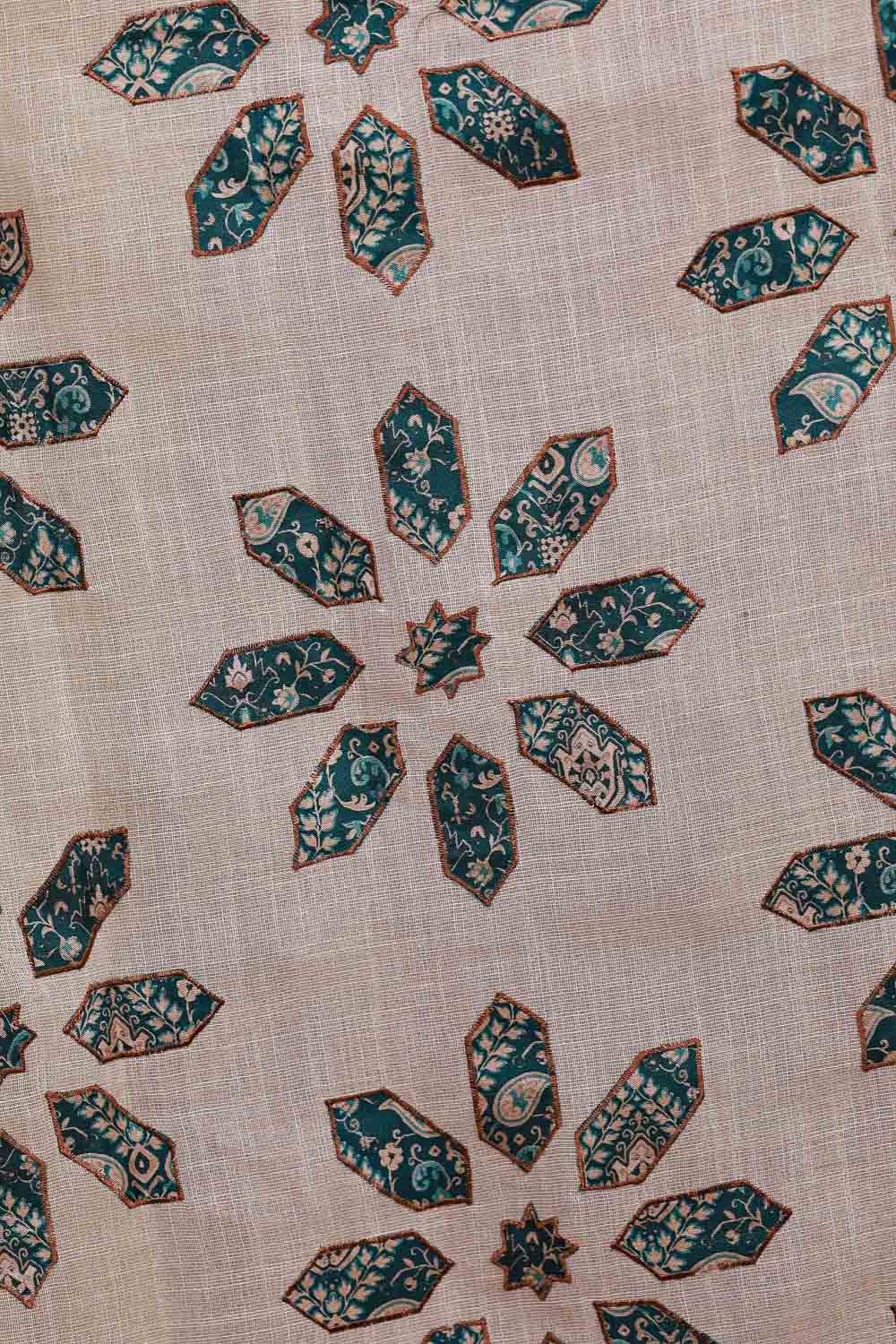 Cream Semi Linen Saree
