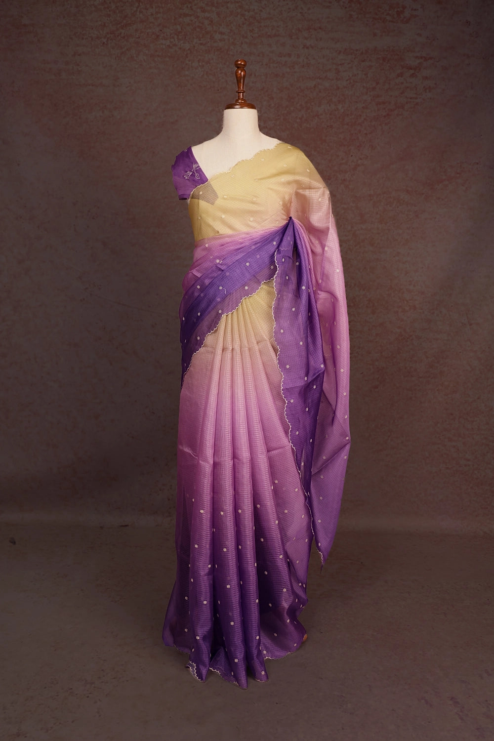 Lavender Gold Kota Saree