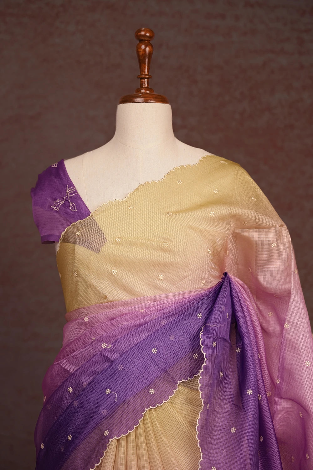 Lavender Gold Kota Saree