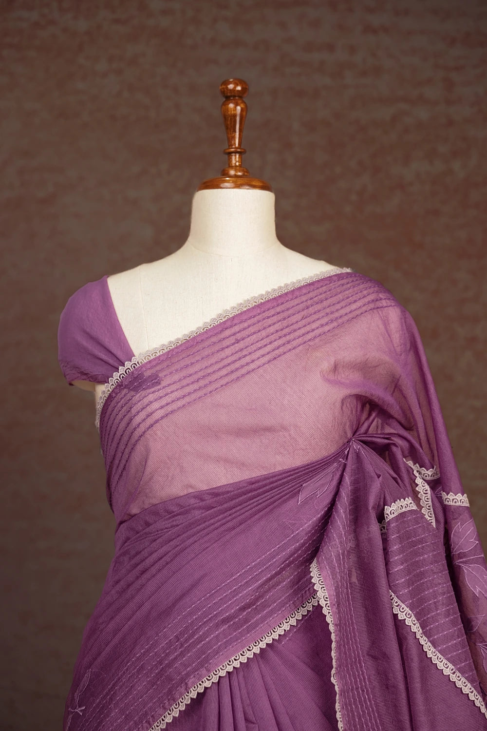 Lavender Net Kota Saree
