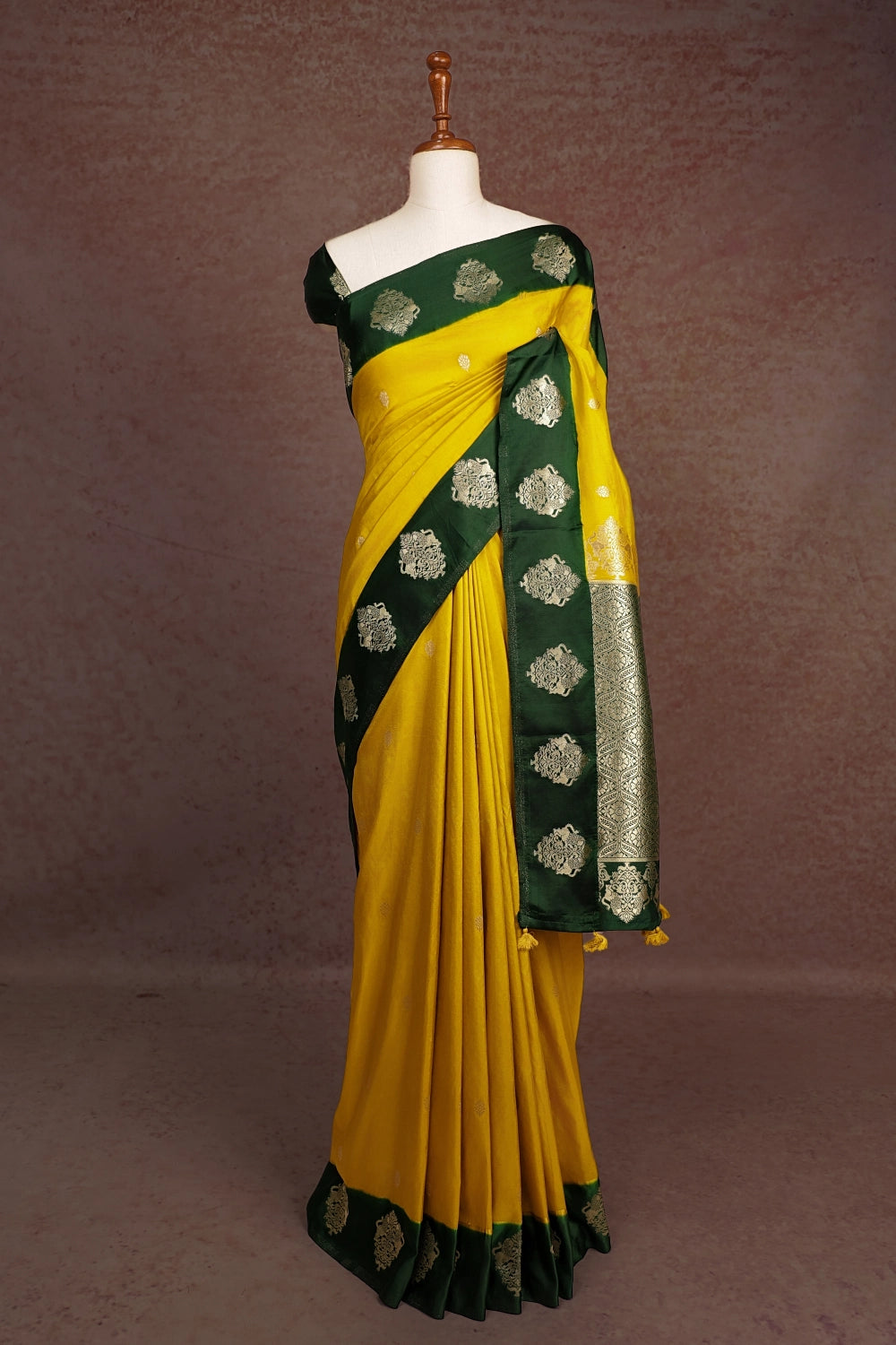 Yellow Art Silk Saree