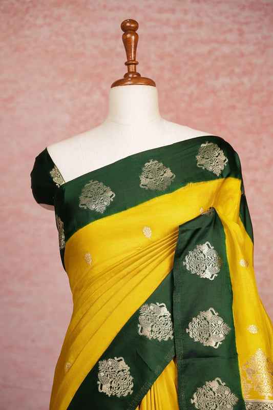 Yellow Art Silk Saree