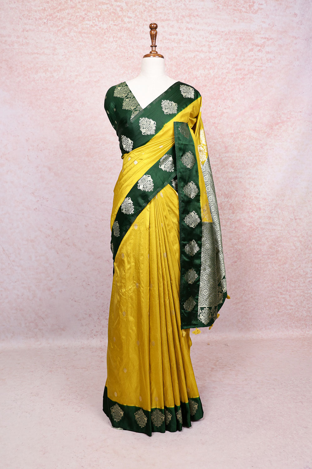 Yellow Art Silk Saree