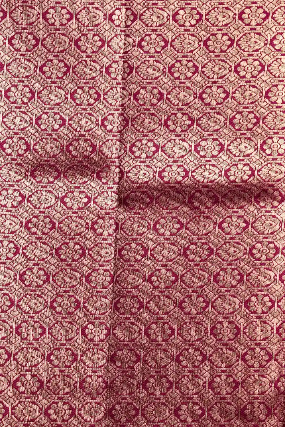 Dark Peach Semi Silk Saree