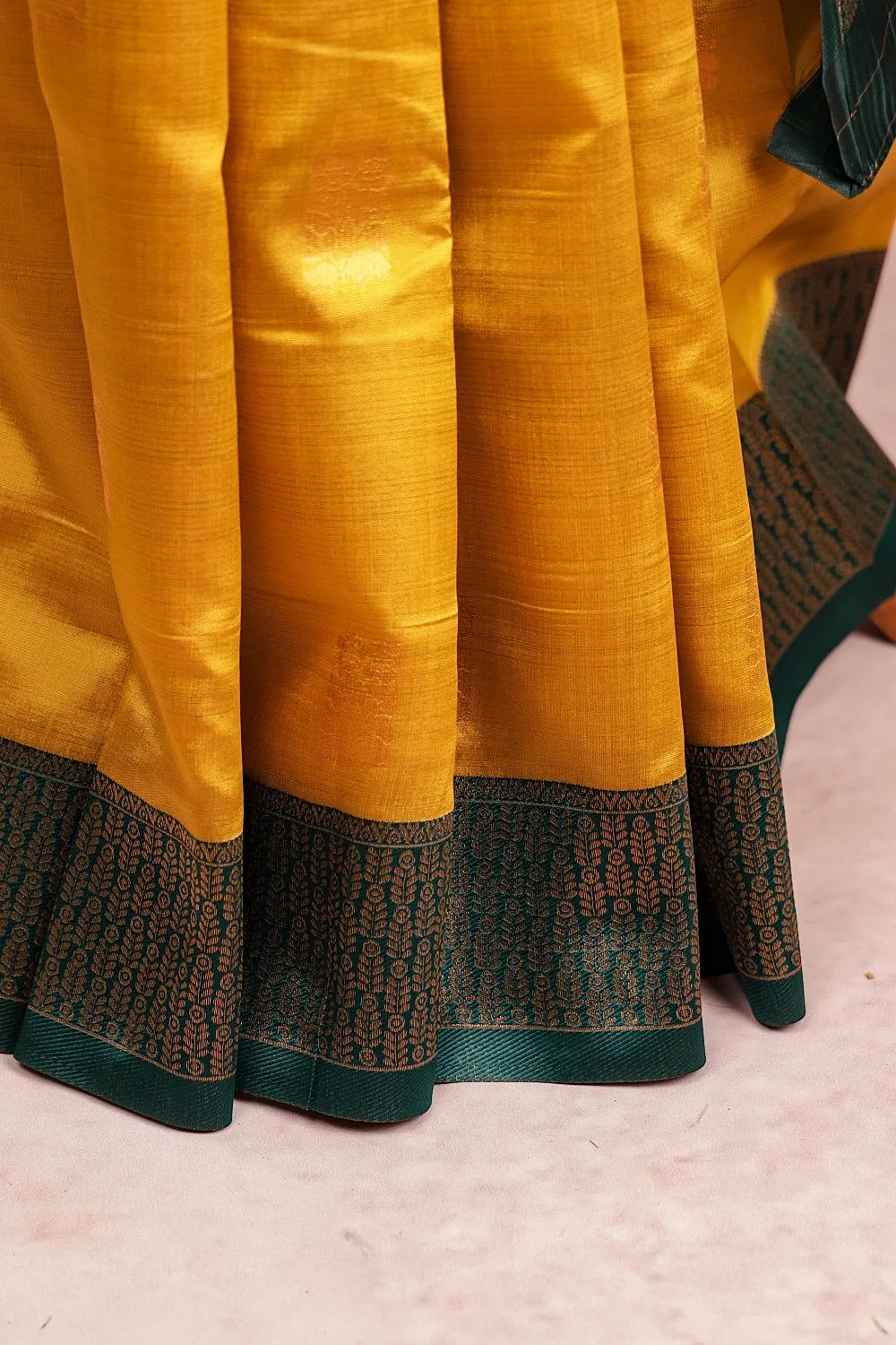 Mustard Yellow Semi Silk Saree