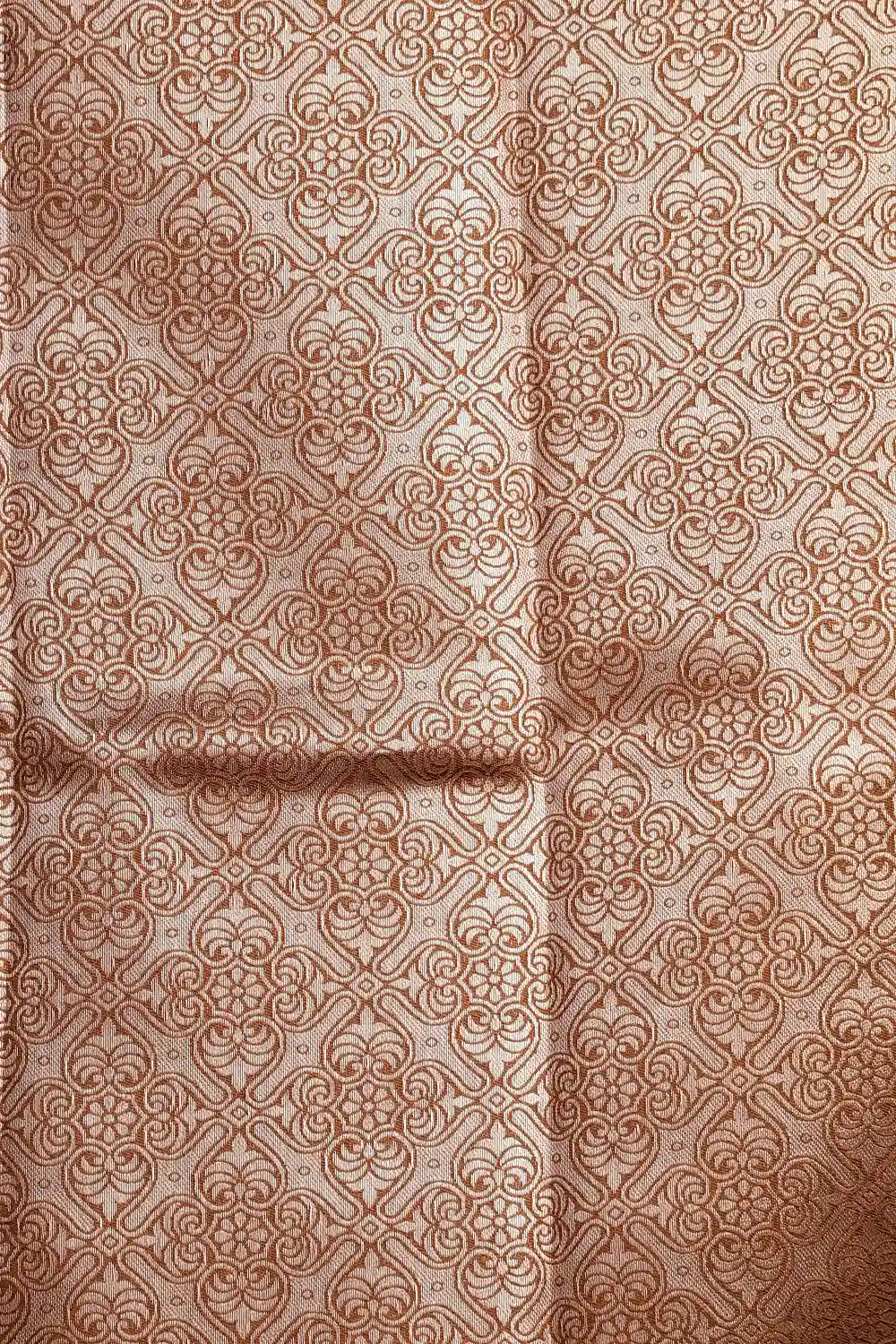 Rust Orange Semi Silk Saree