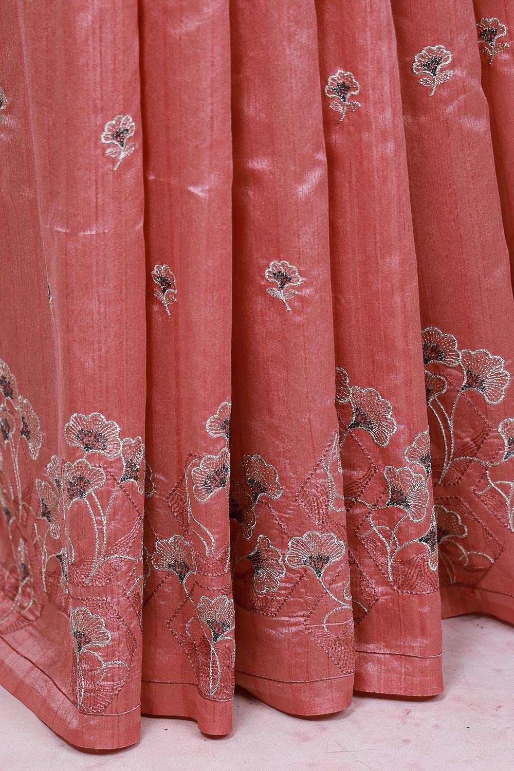 Onion Pink Semi Tussar Saree
