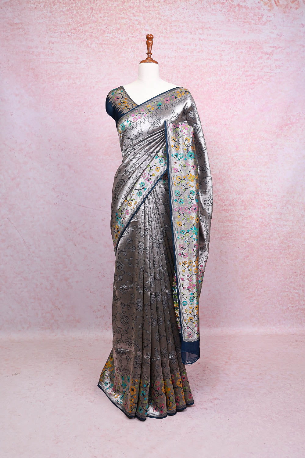 Silver Tissue Banarasi Saree