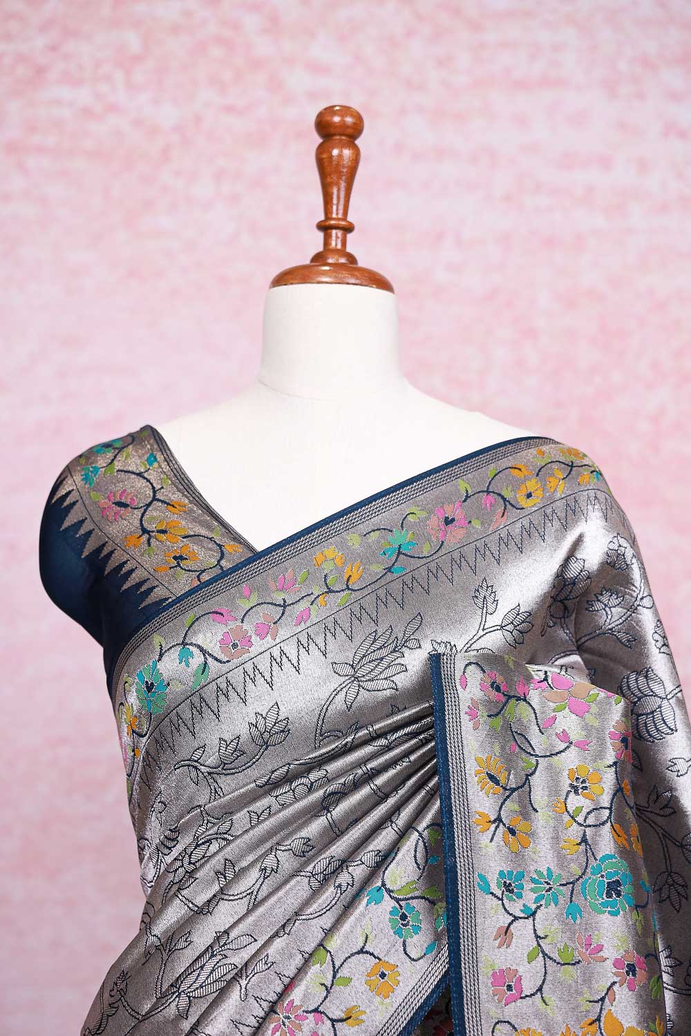 Silver Tissue Banarasi Saree