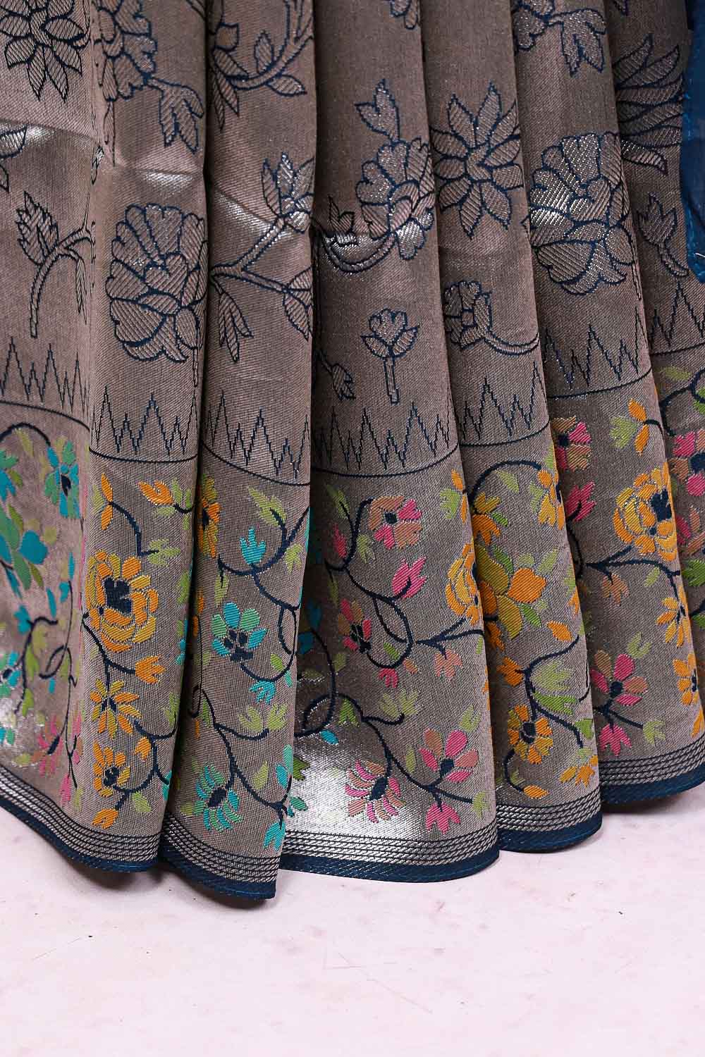 Silver Tissue Banarasi Saree