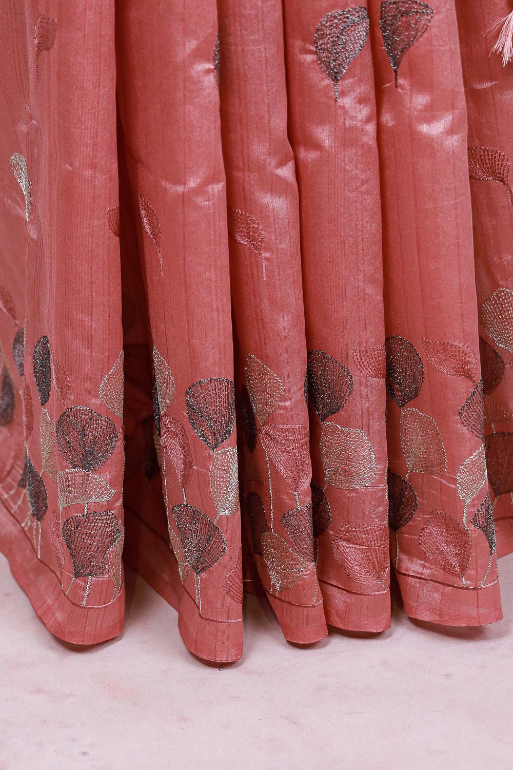 Onion Pink Semi Tussar Saree