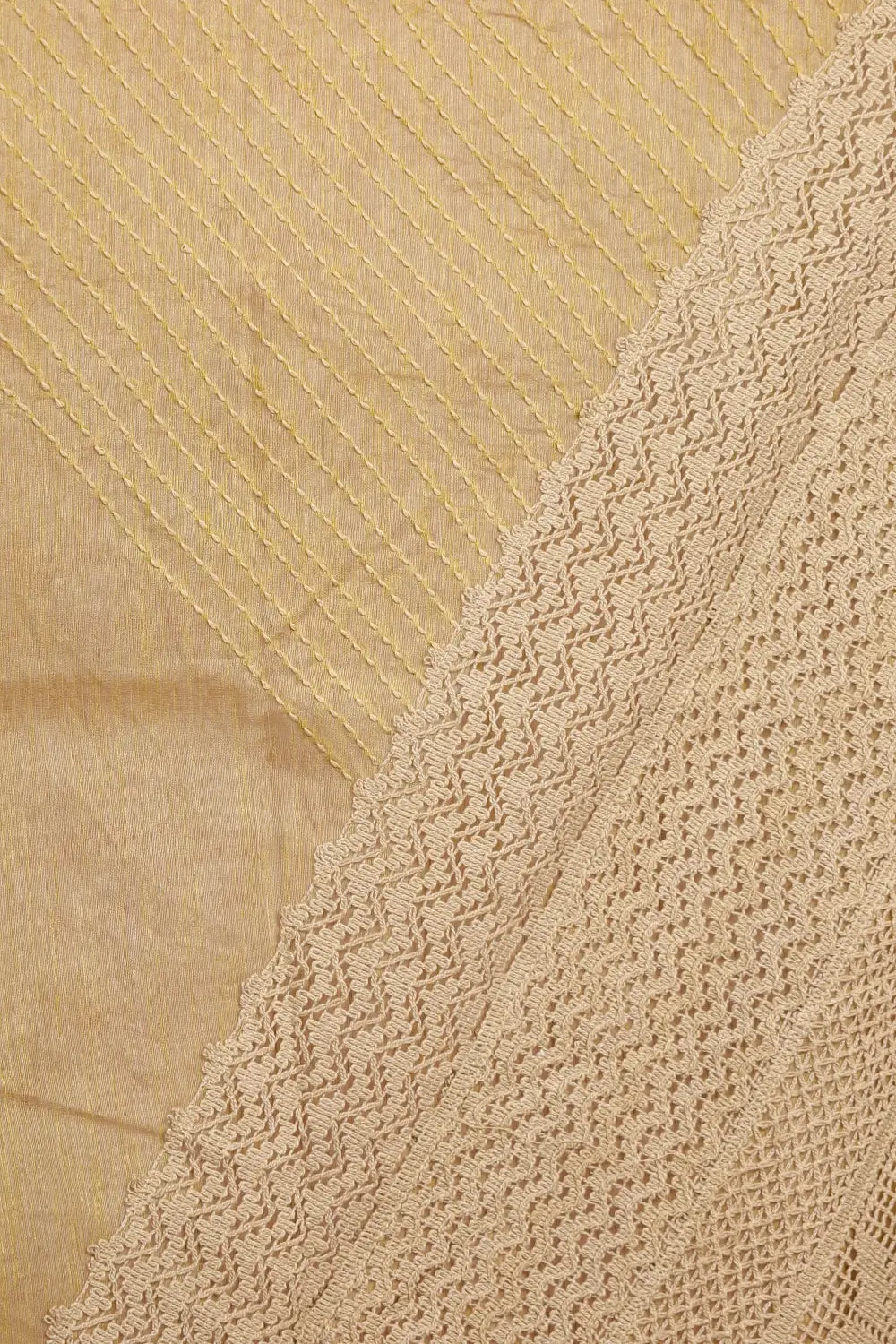 Yellowish Green Semi Organza Saree