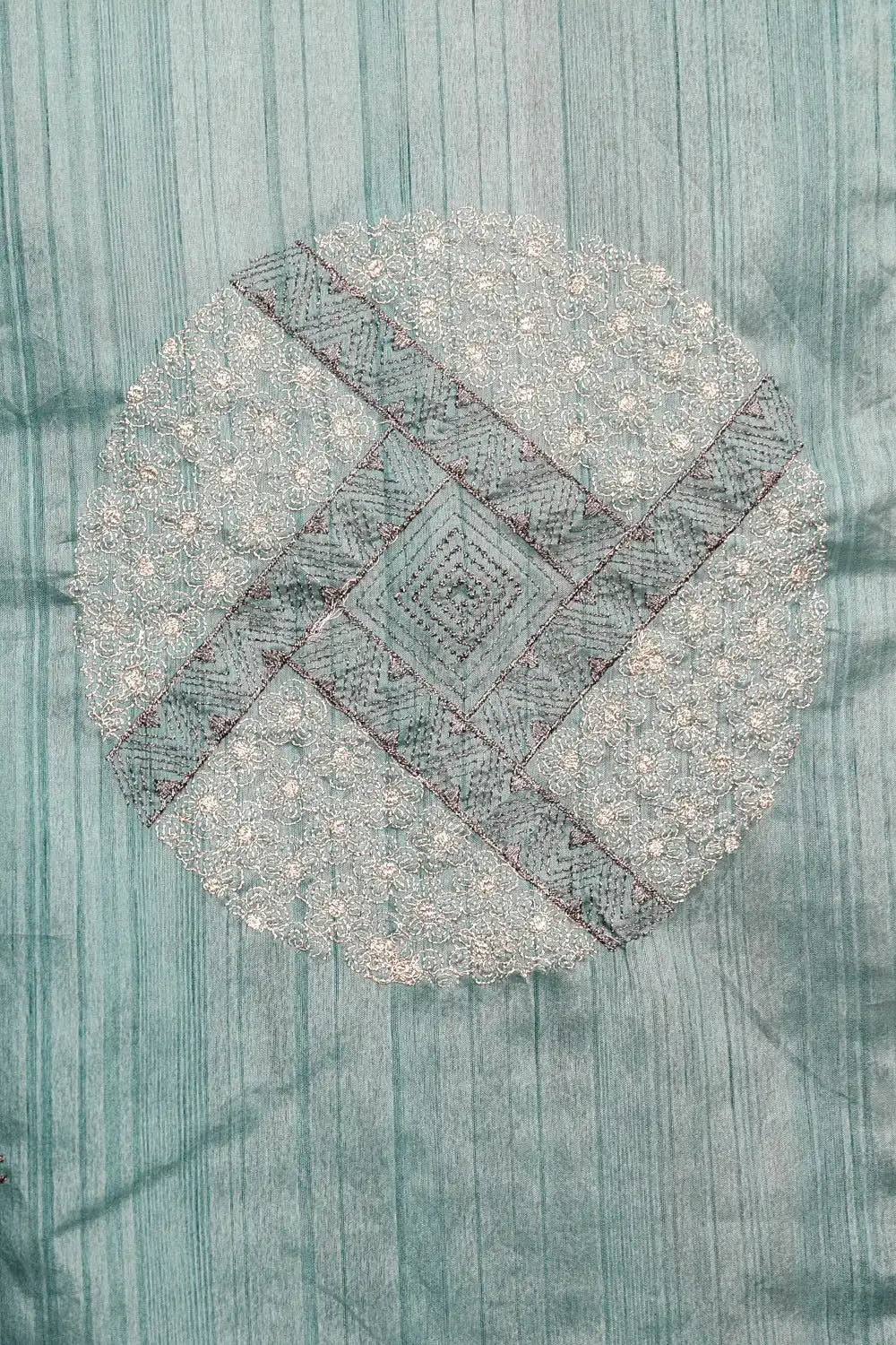 Sea Blue Semi Tussar Saree