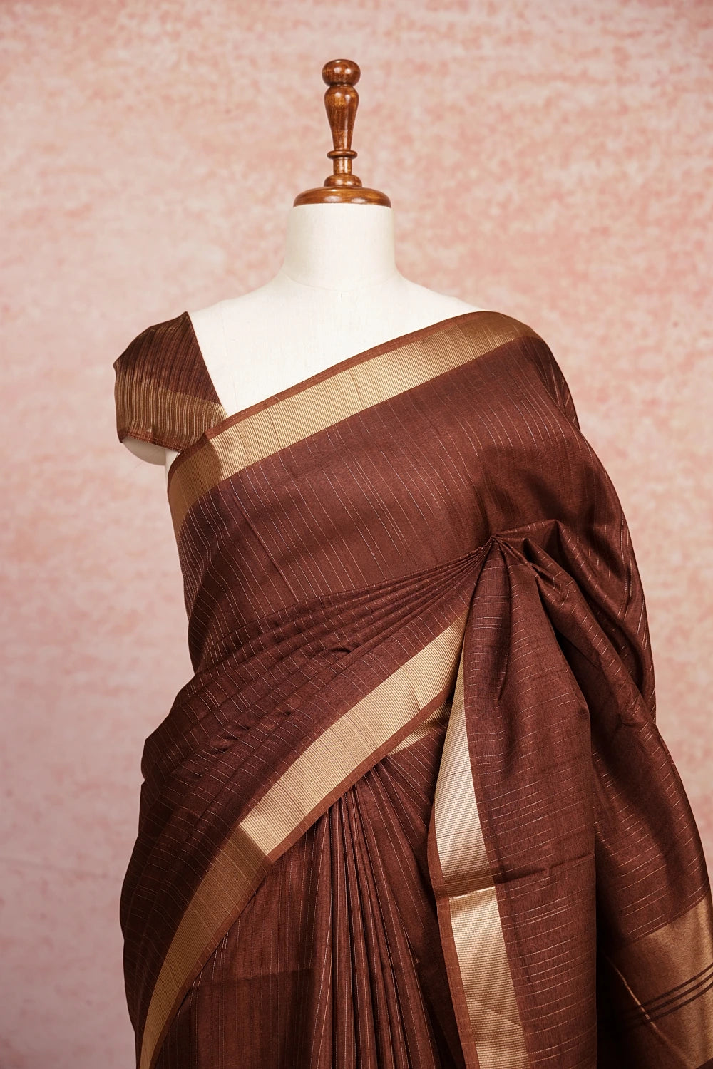 Coffee Brown Tussar Silk Saree