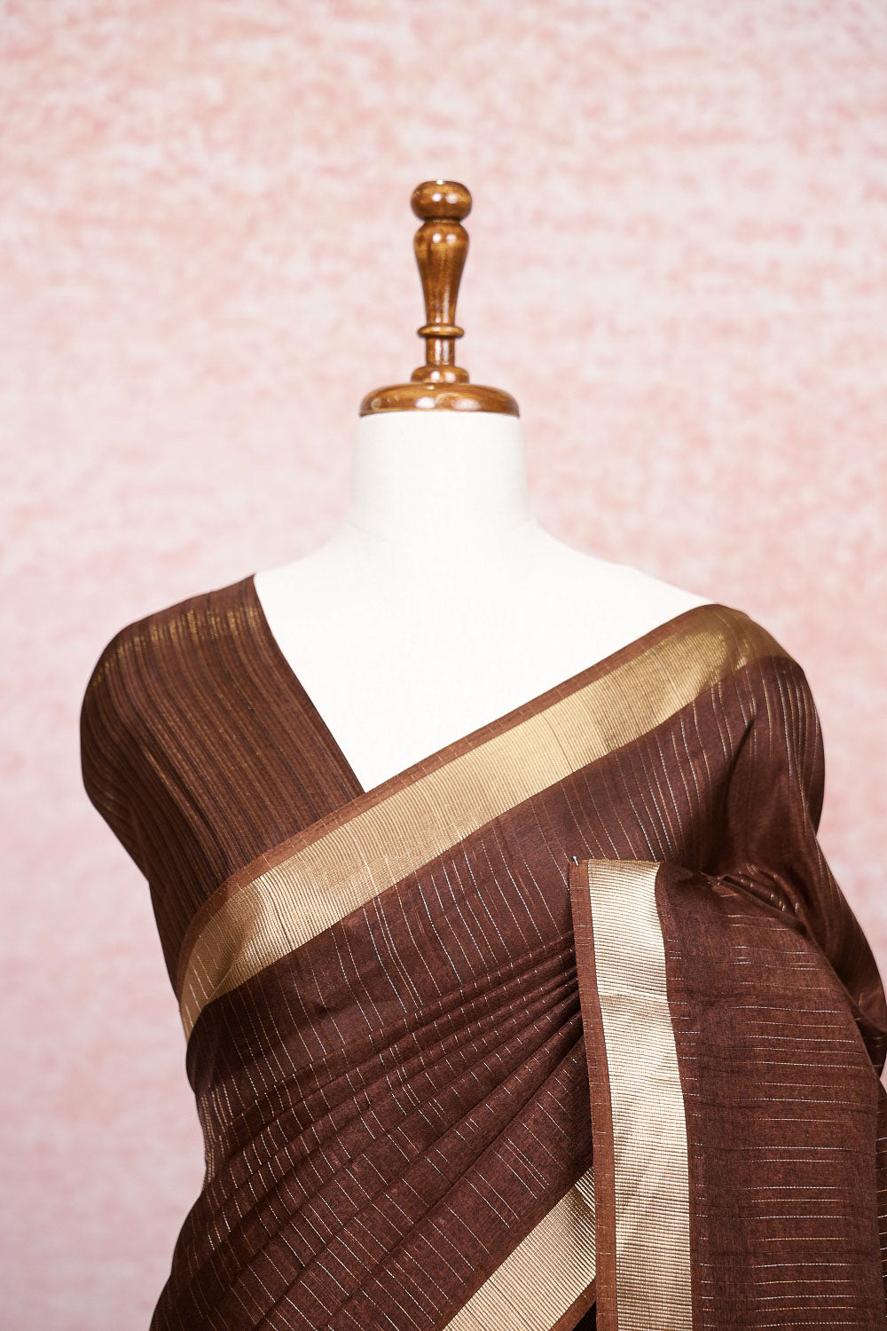 Coffee Brown Tussar Silk Saree