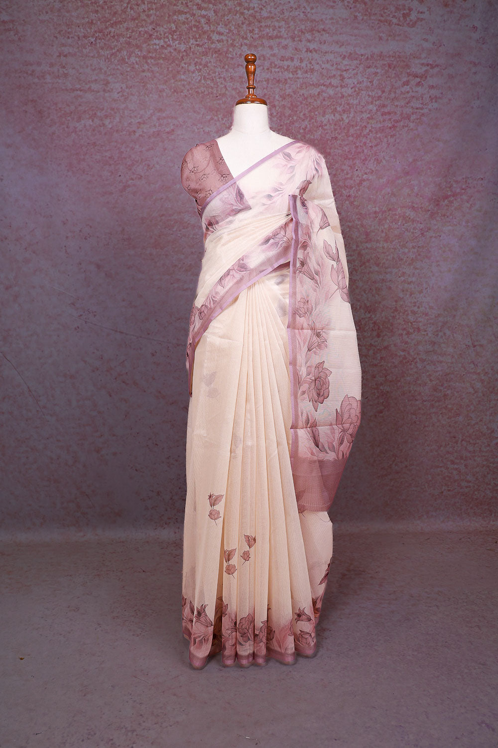 Off White Net Kota Saree